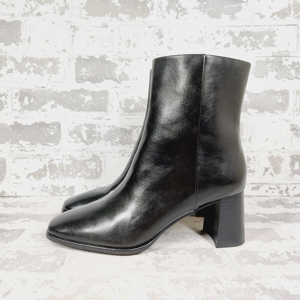 NEW Nordstrom Rack Normandy Black Block Heel Ankle Bootie H614
